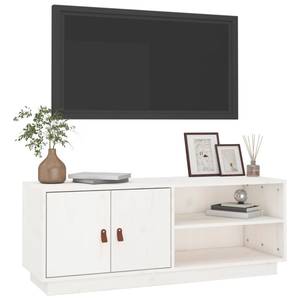 TV-Schrank D948 Weiß - Massivholz - 34 x 40 x 105 cm