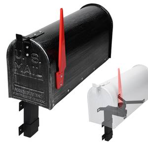 US Mailbox mit Wandhalterung Schwarz Schwarz - Metall - 17 x 23 x 48 cm