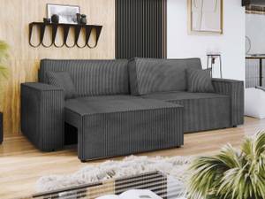 Sofa Karl Cord mit L-Funktion Anthrazit