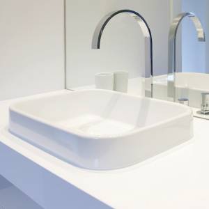 Vasque angulaire Ø 390x140 mm Blanc Blanc - Céramique - 39 x 14 x 39 cm