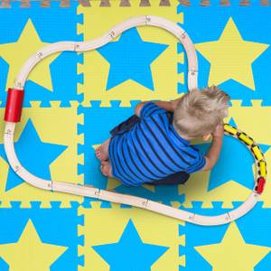 45x pièces de tapis de jeu bleu-jaune Bleu - Jaune