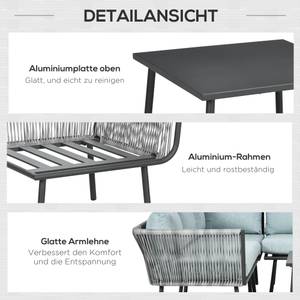 Rattan Gartenmöbel-Set 860-275V00GY Metall - 71 x 65 x 120 cm