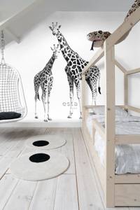 Fototapete Giraffen Schwarz - Naturfaser - Textil - 140 x 279 x 279 cm