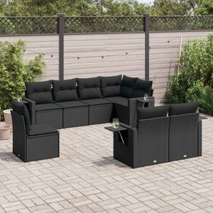 Gartensitzgruppe K6445(8-tlg) Schwarz - Massivholz - 69 x 62 x 62 cm