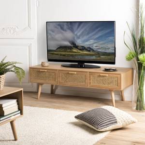 Meuble TV en pin couleur naturelle Beige - En partie en bois massif - 40 x 40 x 120 cm