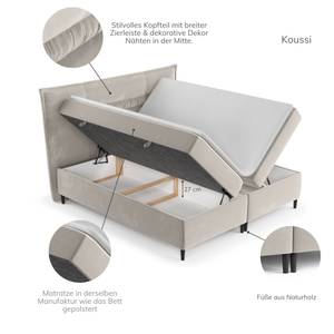 Boxspringbett Koussi II Taschenfederkern Beige - Breite: 200 cm