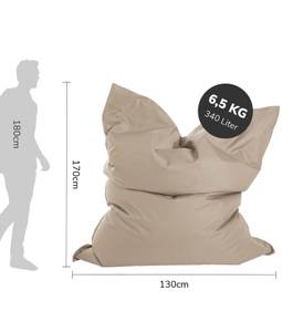 Sitzsack Outdoor XXL mit Schutzhülle Beige - 130 x 170 cm