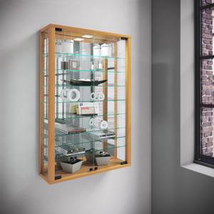 Wandvitrine Glasvitrine Vitrosa Spiegel Buche Dekor - Braun