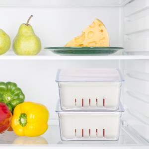 Organiseur de frigo en lot de 2 Blanc - Matière plastique - 34 x 10 x 22 cm