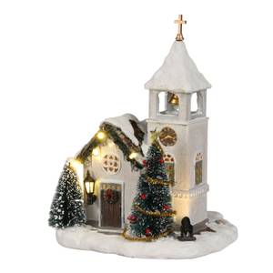 Weihnachtsdorf-Miniatur Kyrka Kirche Stein - 15 x 20 x 14 cm