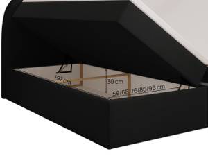 Boxspringbett ZEN mit Bettkasten Schwarz - Breite: 180 cm - H2