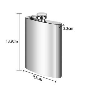 Edelstahl Flachmann Schnapsfläschchen Silber - Metall - 10 x 3 x 15 cm