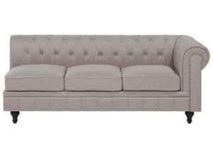 Ecksofa CHESTERFIELD Beige - Eiche Dunkel - 280 x 77 x 85 cm - Textil