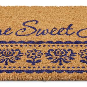 Tapis en coco «Home Sweet Home» Bleu - Marron - Fibres naturelles - Matière plastique - 60 x 2 x 40 cm