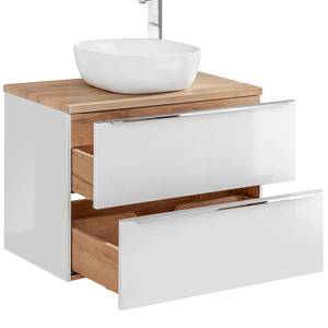 Badmöbel Set mit Doppel-Waschtisch Weiß - Holzwerkstoff - 260 x 200 x 48 cm