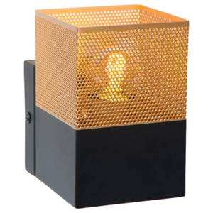 Wandleuchte Renate Schwarz - Gold - Metall - 12 x 15 x 10 cm