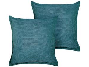 Coussin décoratif ZINNIA Bleu - Bleu pétrole - 43 x 43 x 43 cm