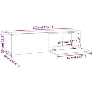 Meuble tv mural 3002089-3 Marron - Bois manufacturé - 120 x 30 x 30 cm