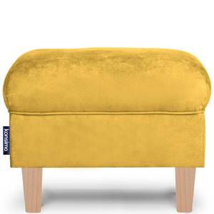 Sitzhocker Pouffe MILES Buche Dekor - Gelb