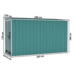 Abri de jardin 3006853 Vert - Profondeur : 288 cm