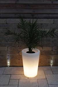 Leucht Pflanzkübel GlowTub round Weiß - Kunststoff - 42 x 61 x 42 cm