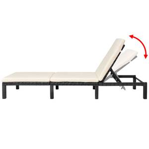 Chaise longue Noir - Matière plastique - Polyrotin - 60 x 22 x 195 cm