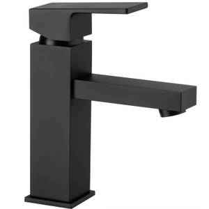 Einloch-Waschtischarmatur matt schwarz Schwarz - Metall - 16 x 19 x 5 cm