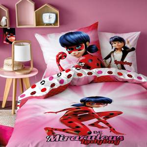 Bettwäsche Miraculous Ladybug Pink - Rot - Textil - 135 x 200 x 1 cm