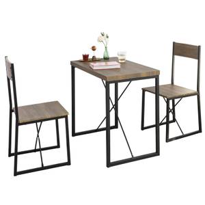 Table à Manger + 2 x Chaises OGT19-N Marron - Bois manufacturé - 80 x 75 x 50 cm