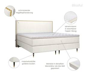 Boxspringbett BLISSFUL Graphit - Breite: 140 cm