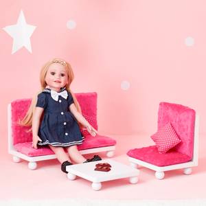 Doll Lounge Möbelset TD-11930A/B Weiß - Massivholz - 18 x 21 x 72 cm