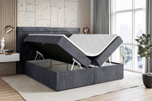 Boxspringbett NOEL Schiefergrau - Breite: 160 cm - H3