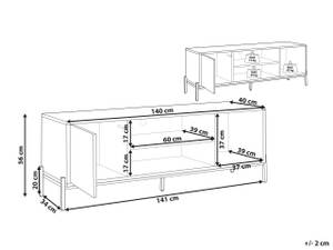 TV-Möbel MOINES Schwarz - Braun - Grau - Holzwerkstoff - 140 x 56 x 40 cm