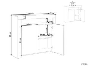 Buffet COVINA Blanc - Bois manufacturé - 108 x 97 x 35 cm