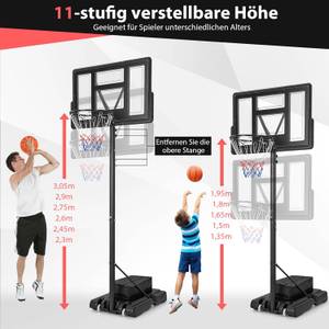 Basketballkorb EB50374DE Schwarz - Metall - 74 x 21 x 111 cm