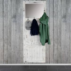 Wandgarderobe mit Spiegel Shabby-Look Weiß - Holzart/Dekor - Holz teilmassiv - 65 x 180 x 7 cm