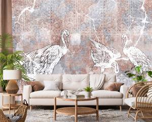 Papier Peint Oiseaux Ornements Vintage 405 x 270 x 270 cm