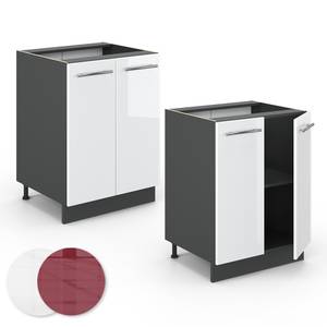 Meuble bas de cuisine Fame-Line 35533 Anthracite - Blanc brillant