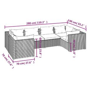 Garten-Lounge-Set (6-teilig) 3013633-19 Braun - Grün