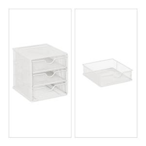 Schubladenbox mit 3 Fächern Weiß - Metall - 16 x 17 x 17 cm
