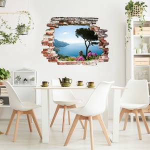 Wandtattoo Ausblick vom Garten aufs Meer 80 x 60 cm