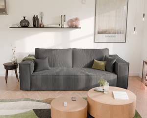 Sofa Bali Grau - Holzwerkstoff - 255 x 59 x 105 cm