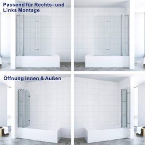 Duschtrennwand für Badewanne GWALAS Silber - Glas - 130 x 140 x 0 cm