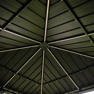 LED Solar Pavillon AZUR Grau - Metall - 270 x 200 x 270 cm