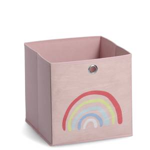 Aufbewahrungsbox "Rosy Rainbow", Vlies Pink - Kunststoff - 28 x 28 x 28 cm