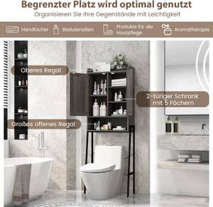 Toilettenschrank BA7855GR Grau - Holzwerkstoff - 25 x 170 x 63 cm