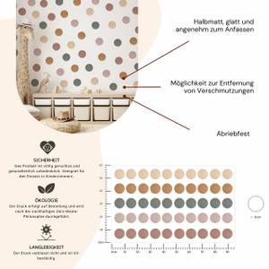 Wandtattoo Deko Punkte Kreise Set Dots Beige - Braun - Grün