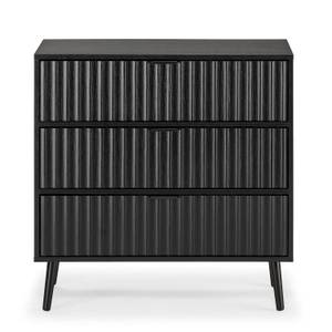 Commode Lluvia 3 tiroirs Noir - Bois manufacturé - Matière plastique - 40 x 80 x 80 cm