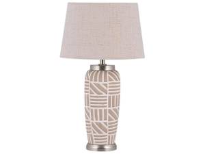 Tischlampen TRAISEN Beige - Silber - Weiß - Keramik - 28 x 48 x 28 cm