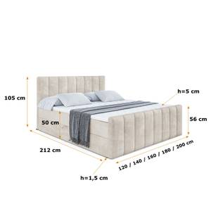 Boxspringbett OTTA-Z Beige - Breite: 200 cm - H4